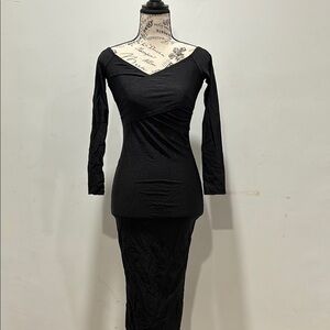 Shein Elegant Black Long Sleeve Dress Small